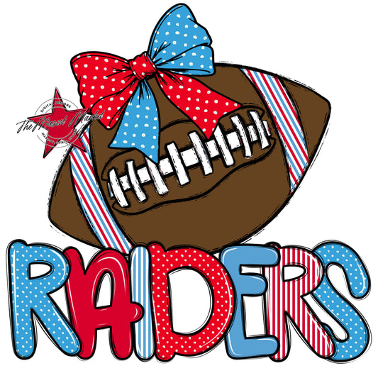 Raiders Football Spirit Design-Carolina Blue & Red