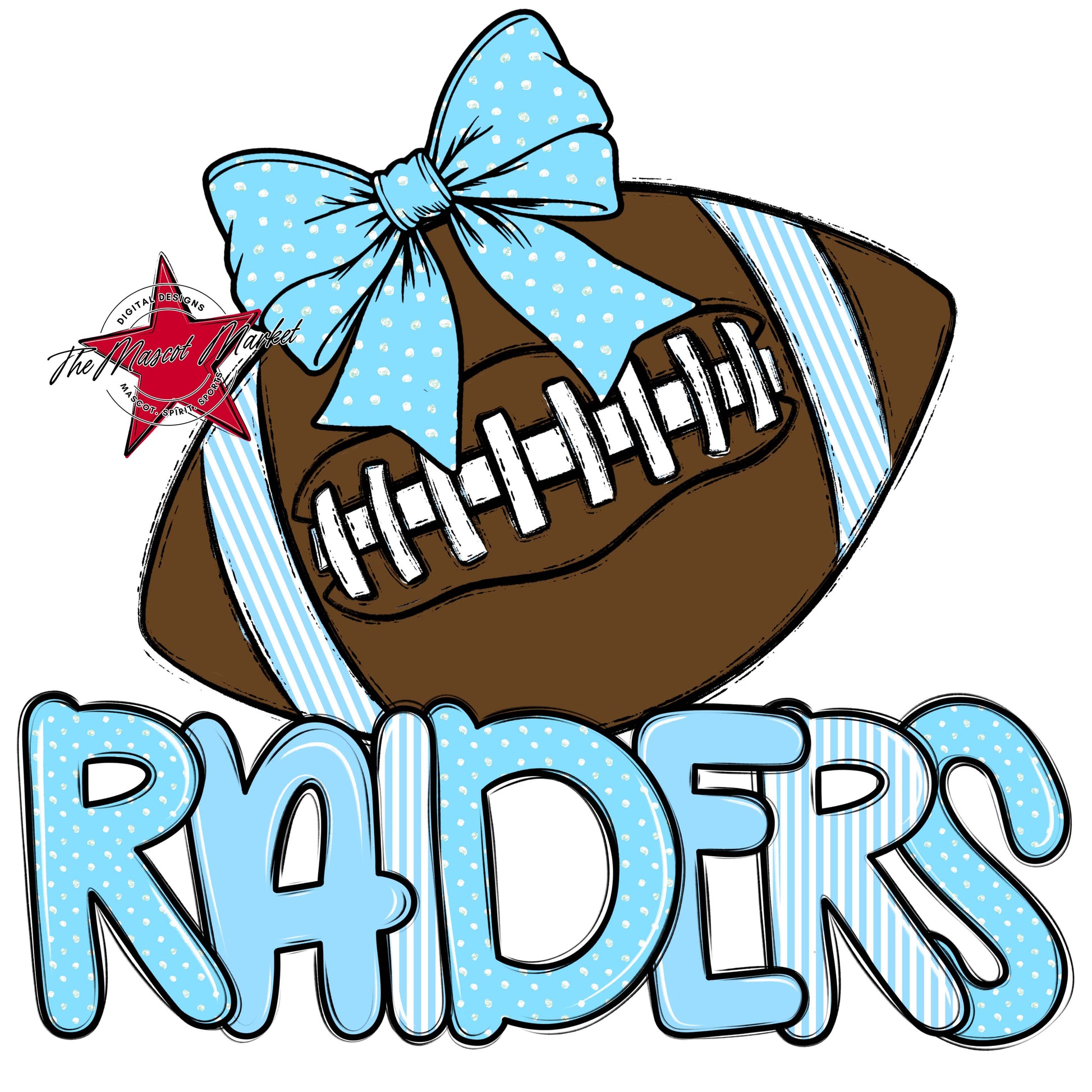 Raiders Football Spirit Design-Columbia Blue