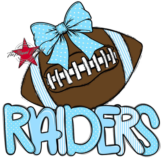 Raiders Football Spirit Design-Columbia Blue
