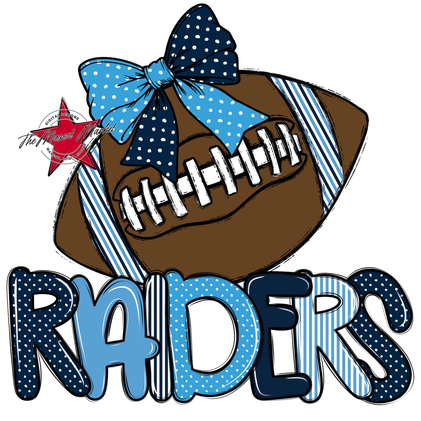Raiders Football Spirit Design-Navy & Carolina Blue