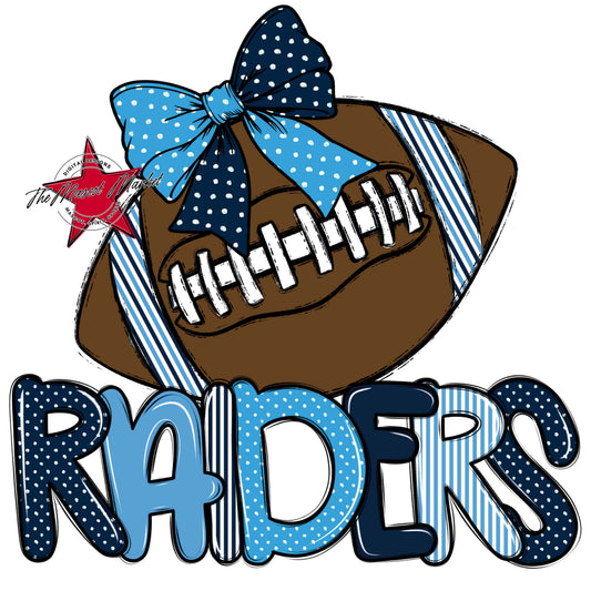Raiders Football Spirit Design-Navy & Carolina Blue