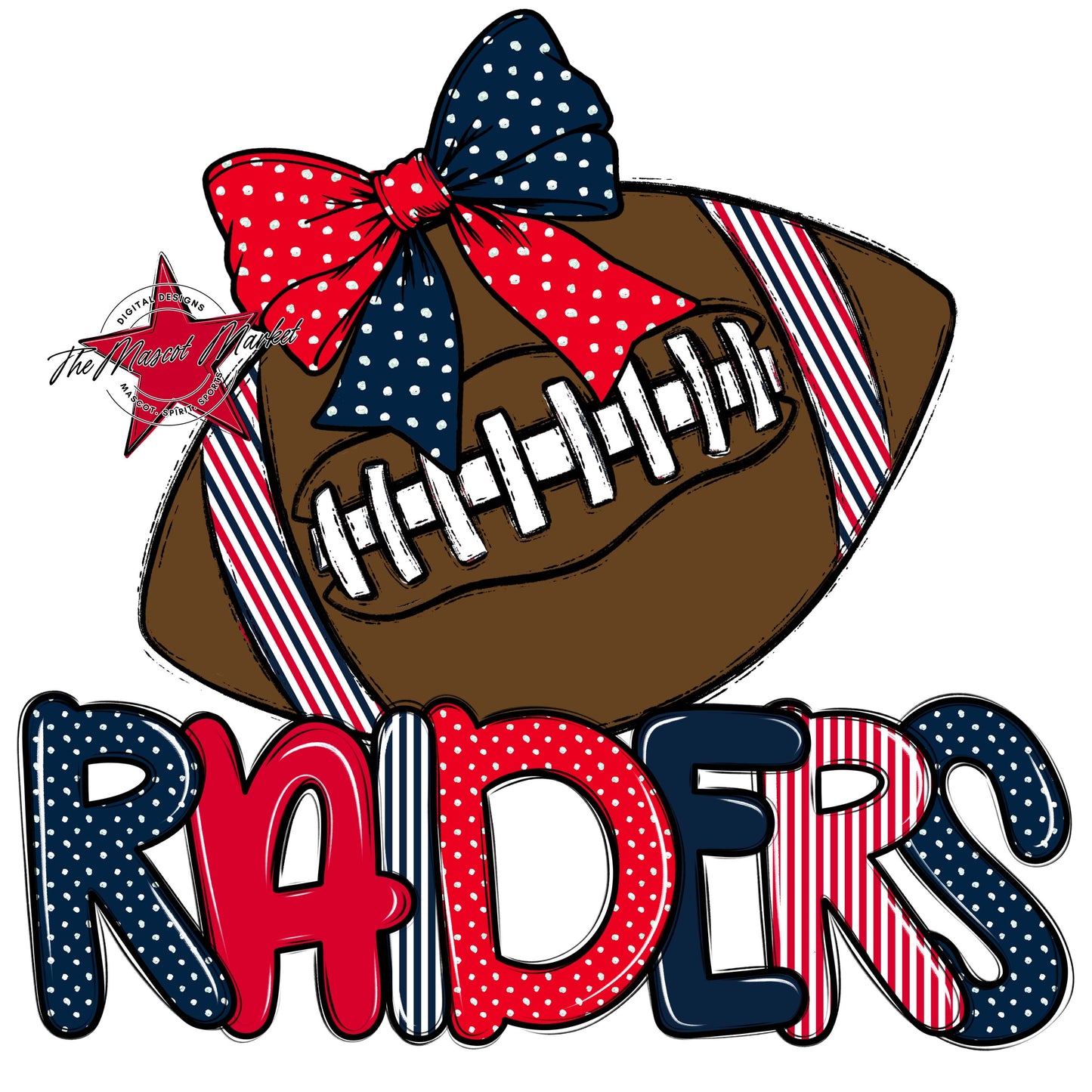 Raiders Football Spirit Design-Navy & Red