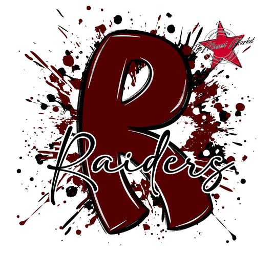 Raiders Mascot Splatter-Maroon