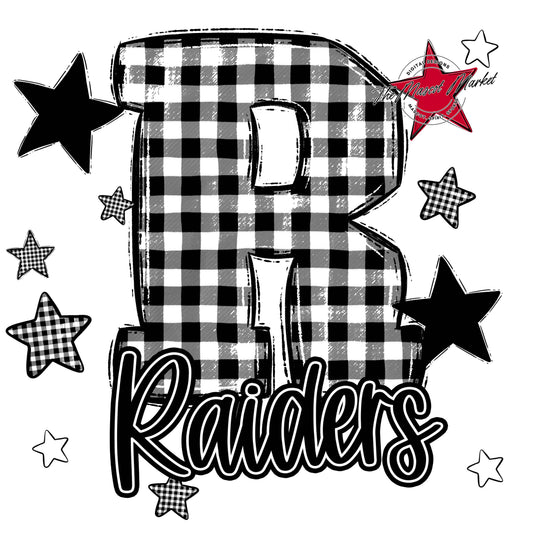 Raiders Plaid Star Design-Black