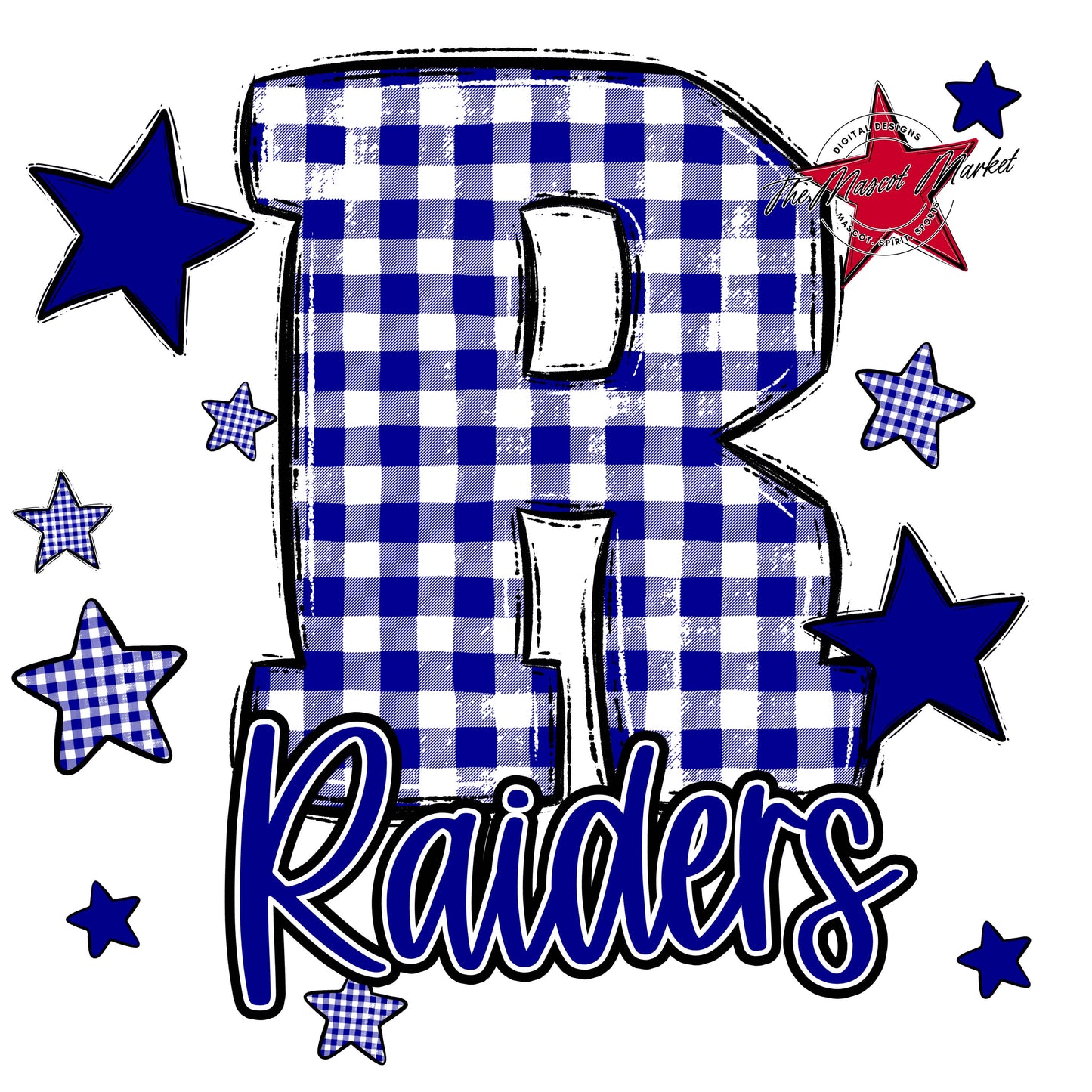 Raiders Plaid Star Design-Blue