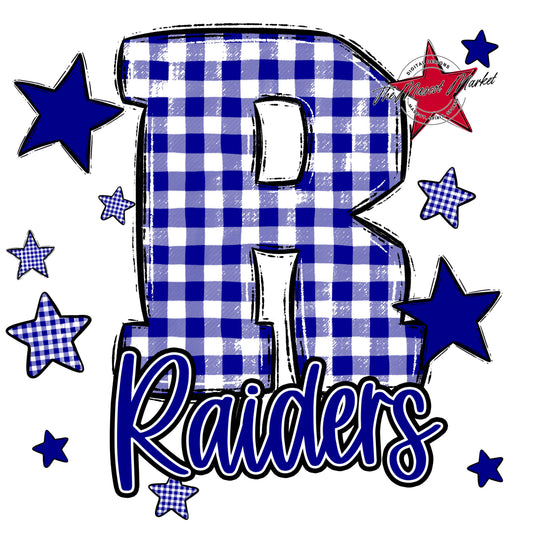 Raiders Plaid Star Design-Blue