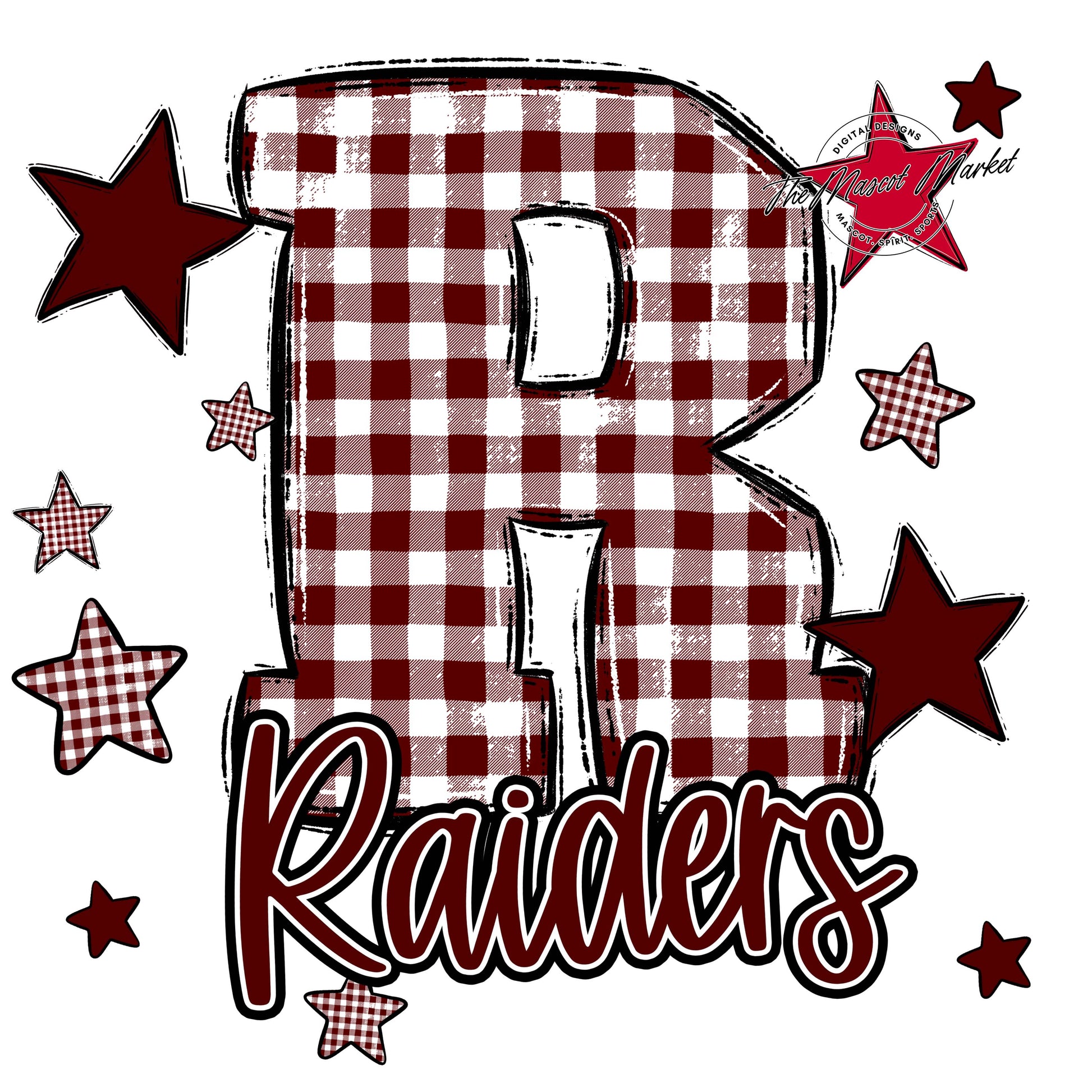 Raiders Plaid Star Design-Maroon