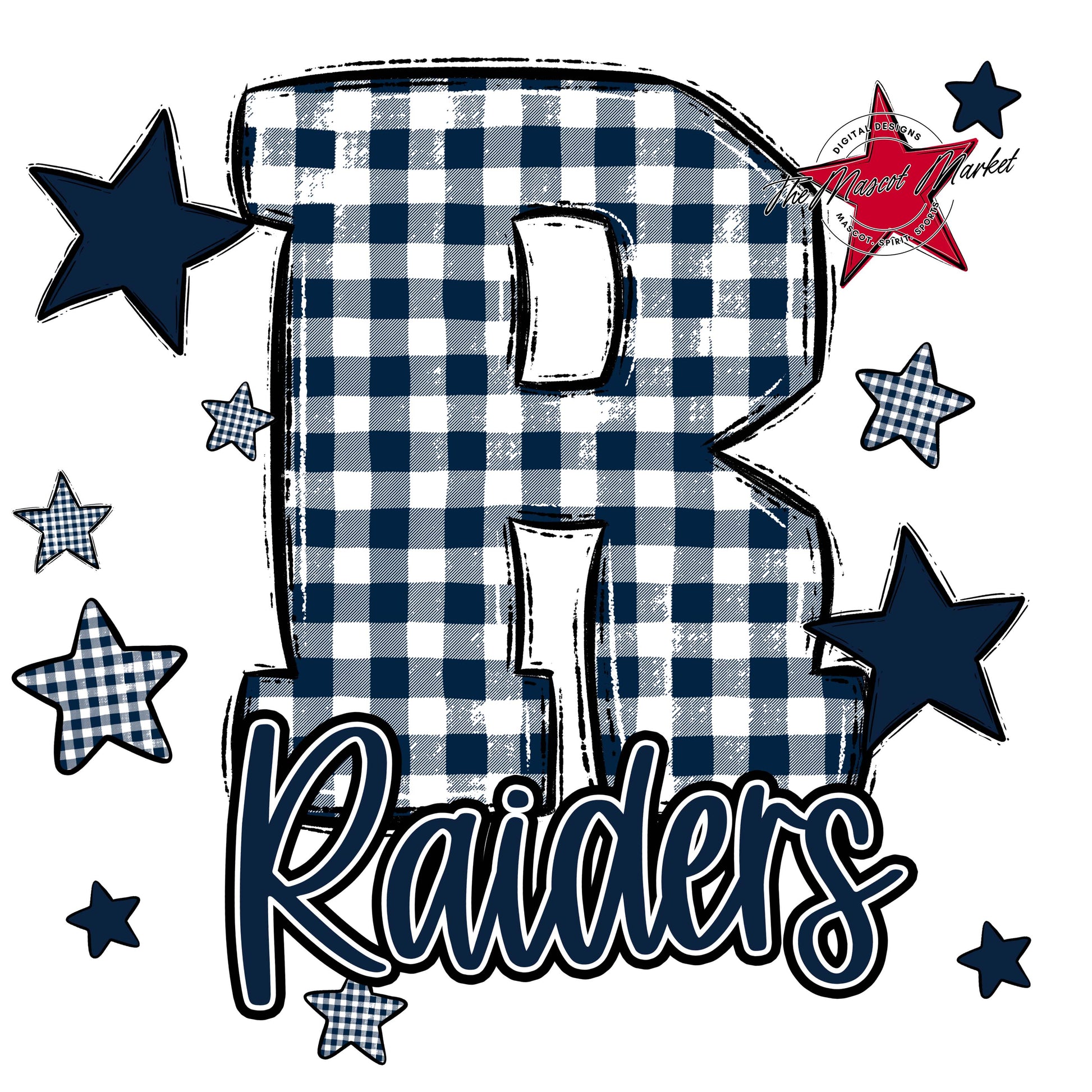 Raiders Plaid Star Design-Navy