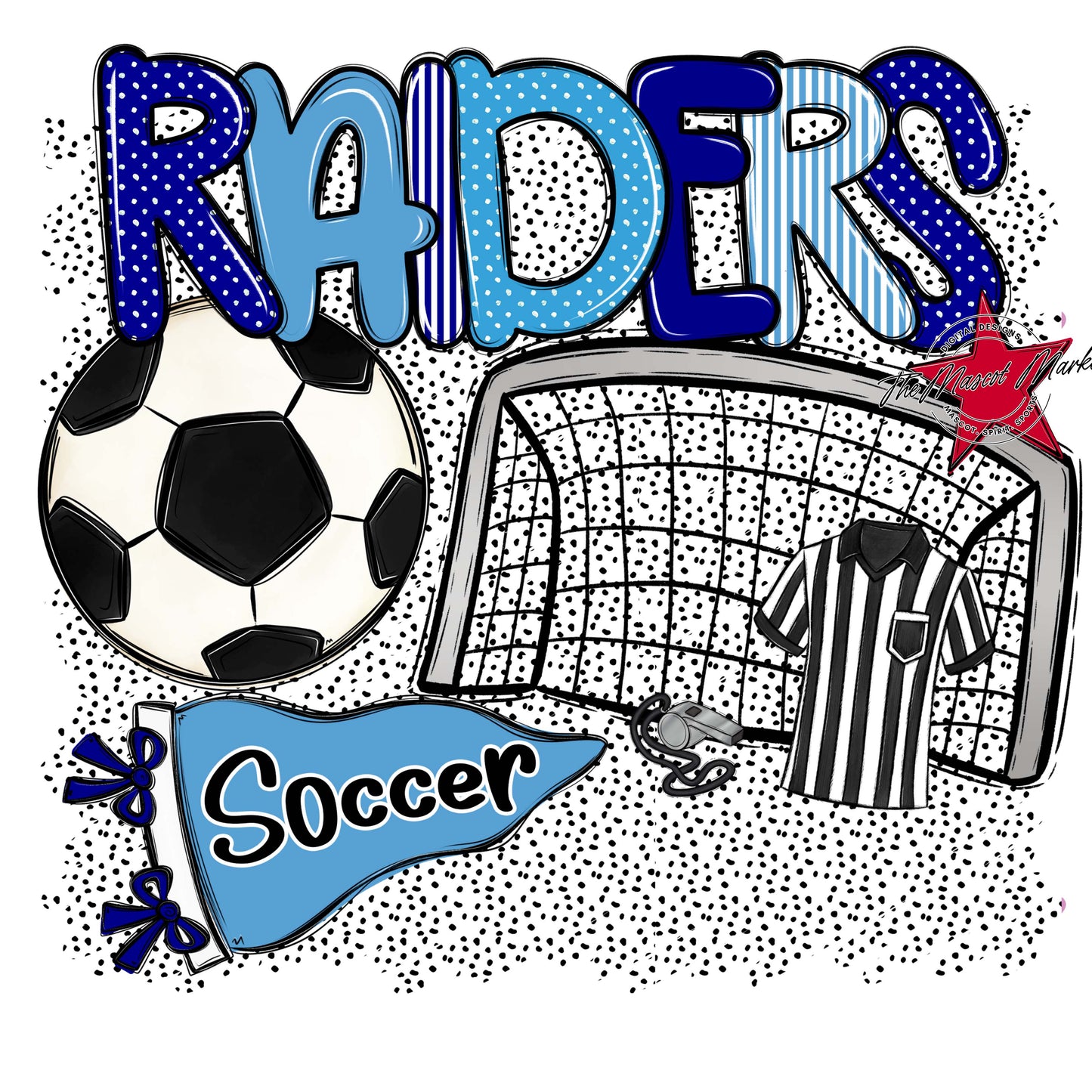 Raiders Soccer Spirit-Blue & Carolina Blue