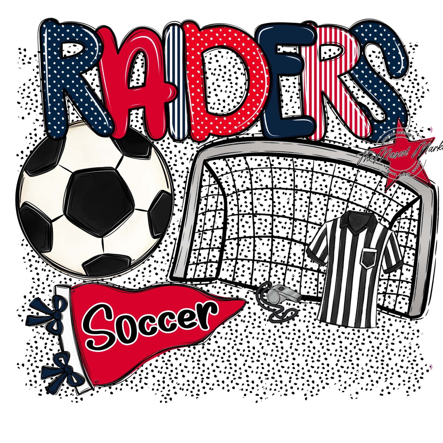 Raiders Soccer Spirit-Navy & Red
