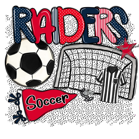 Raiders Soccer Spirit-Navy & Red