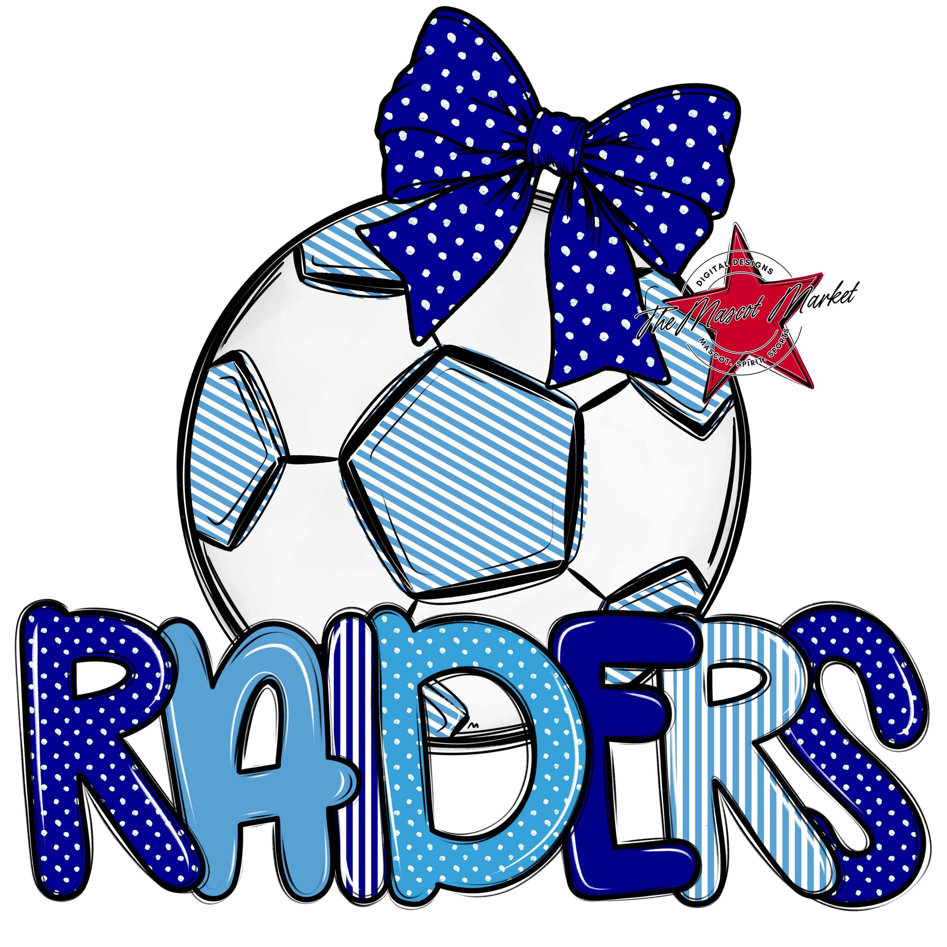 Raiders Soccer Spirit Design-Blue & Carolina Blue