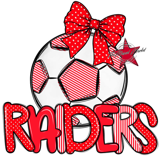 Raiders Soccer Spirit Design-Bright Red