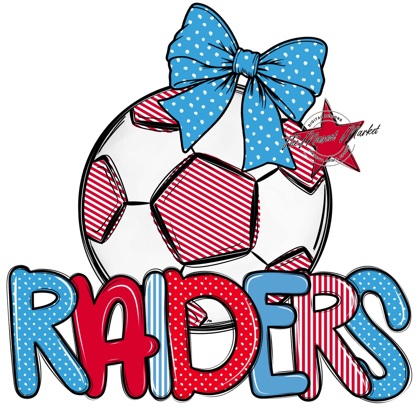 Raiders Soccer Spirit Design-Carolina Blue & Red