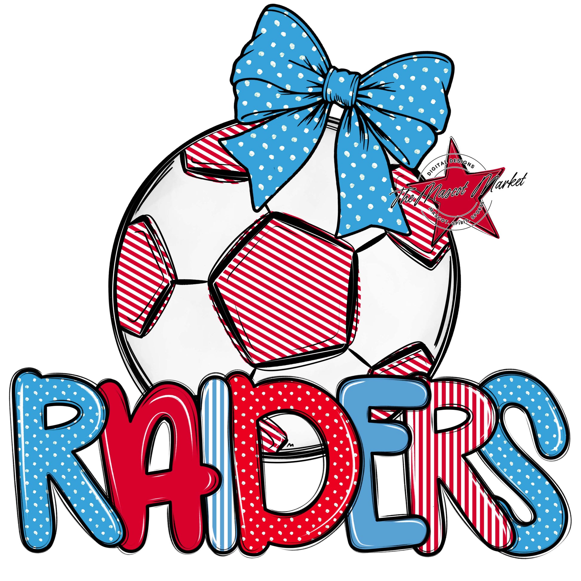 Raiders Soccer Spirit Design-Carolina Blue & Red