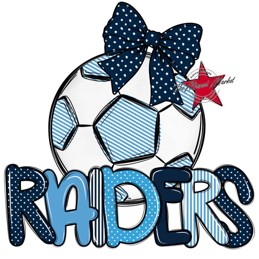 Raiders Soccer Spirit Design-Navy & Carolina Blue