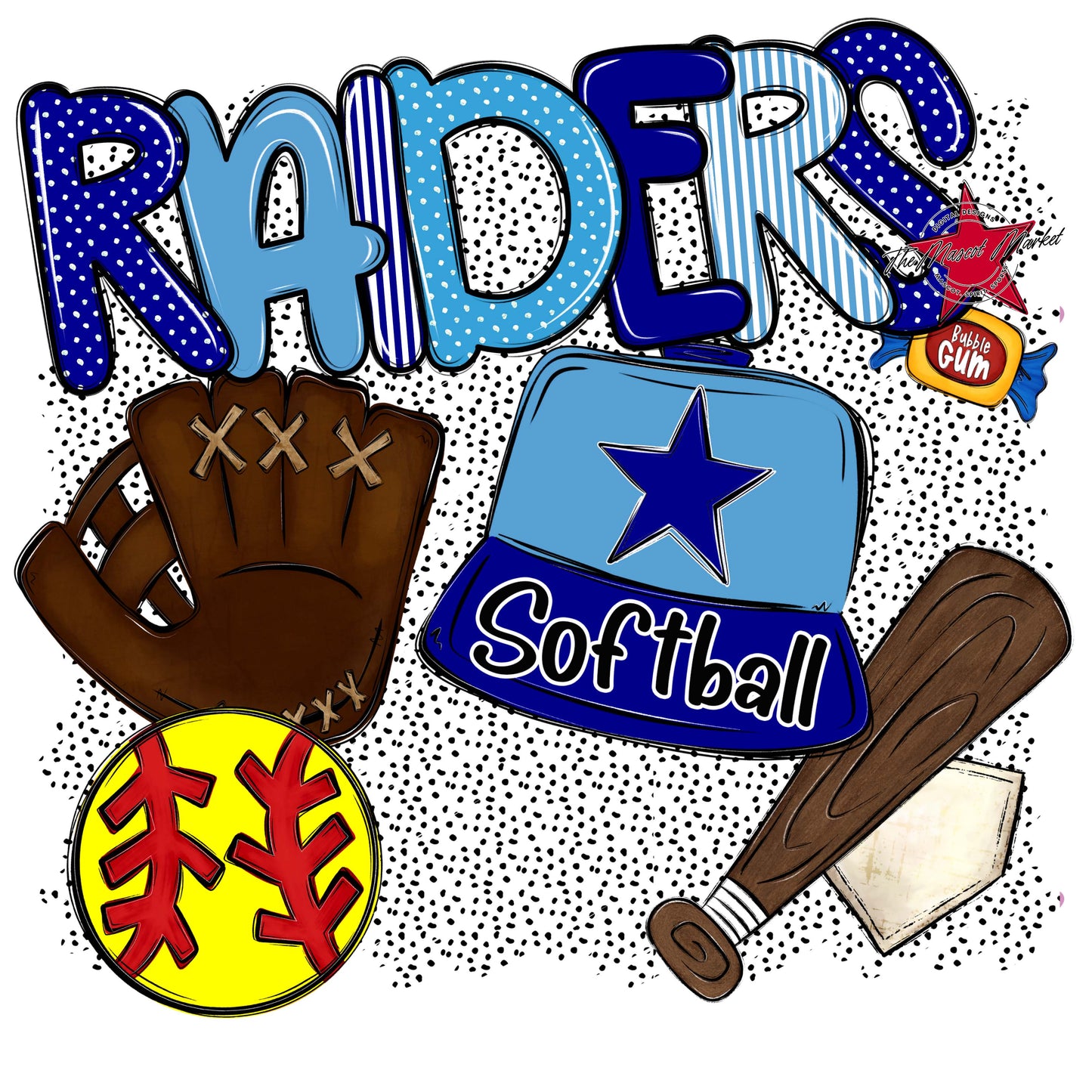 Raiders Softball Spirit-Blue & Carolina Blue