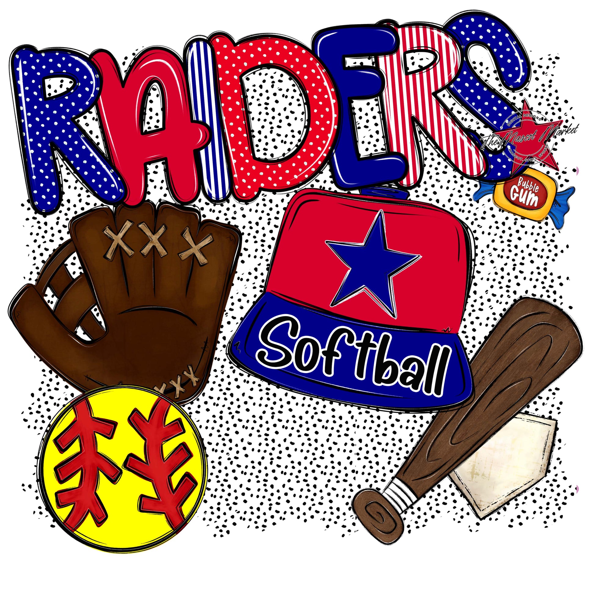 Raiders Softball Spirit-Blue & Red