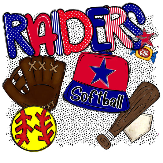 Raiders Softball Spirit-Blue & Red