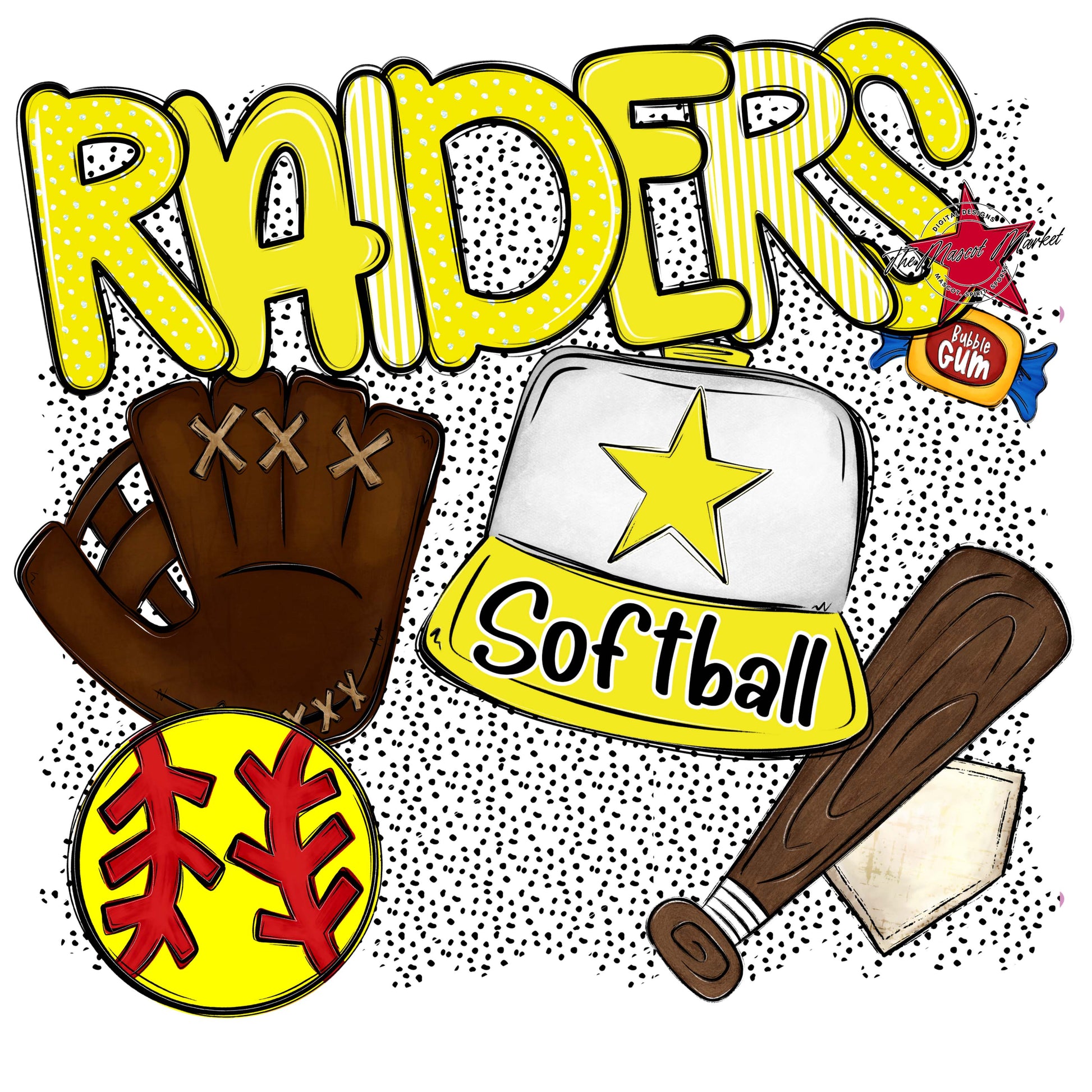 Raiders Softball Spirit-Bright Yellow
