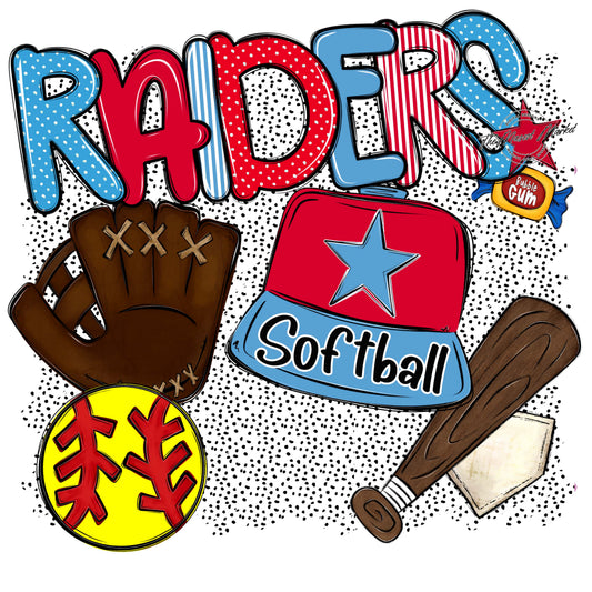 Raiders Softball Spirit-Carolina Blue & Red
