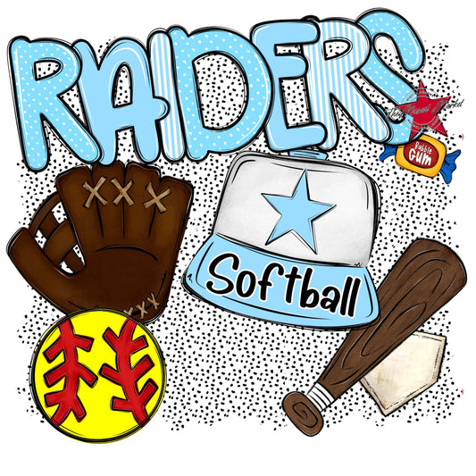 Raiders Softball Spirit-Columbia Blue