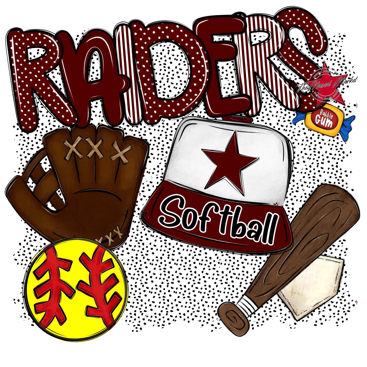 Raiders Softball Spirit-Maroon