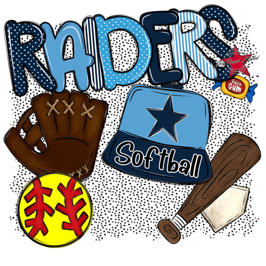 Raiders Softball Spirit-Navy & Carolina Blue