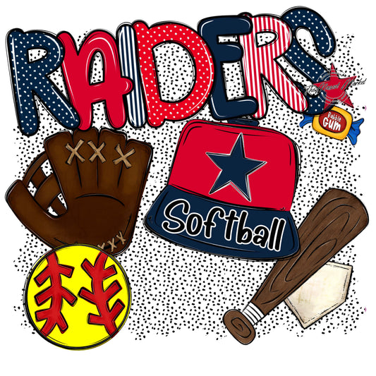 Raiders Softball Spirit-Navy & Red