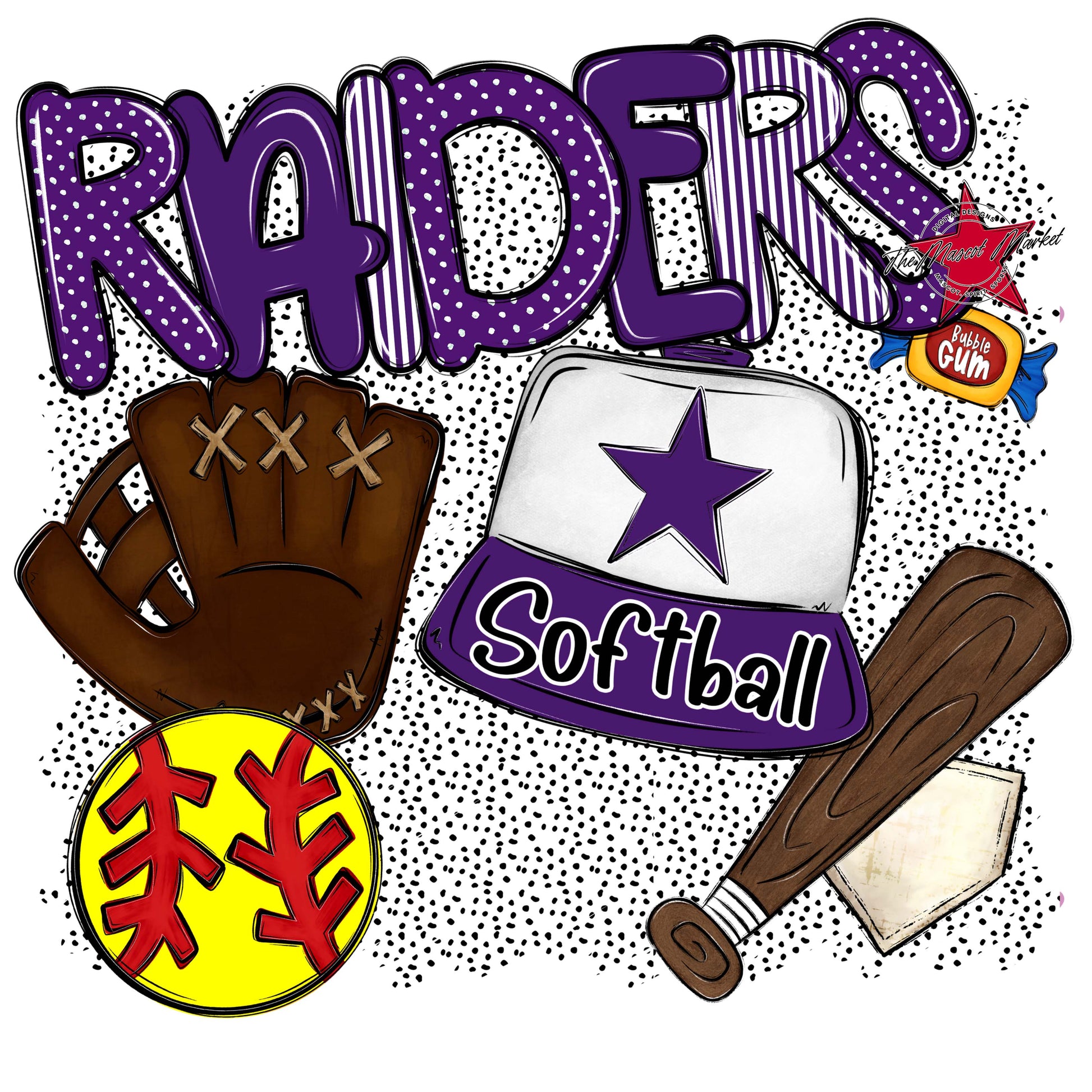 Raiders Softball Spirit-Purple