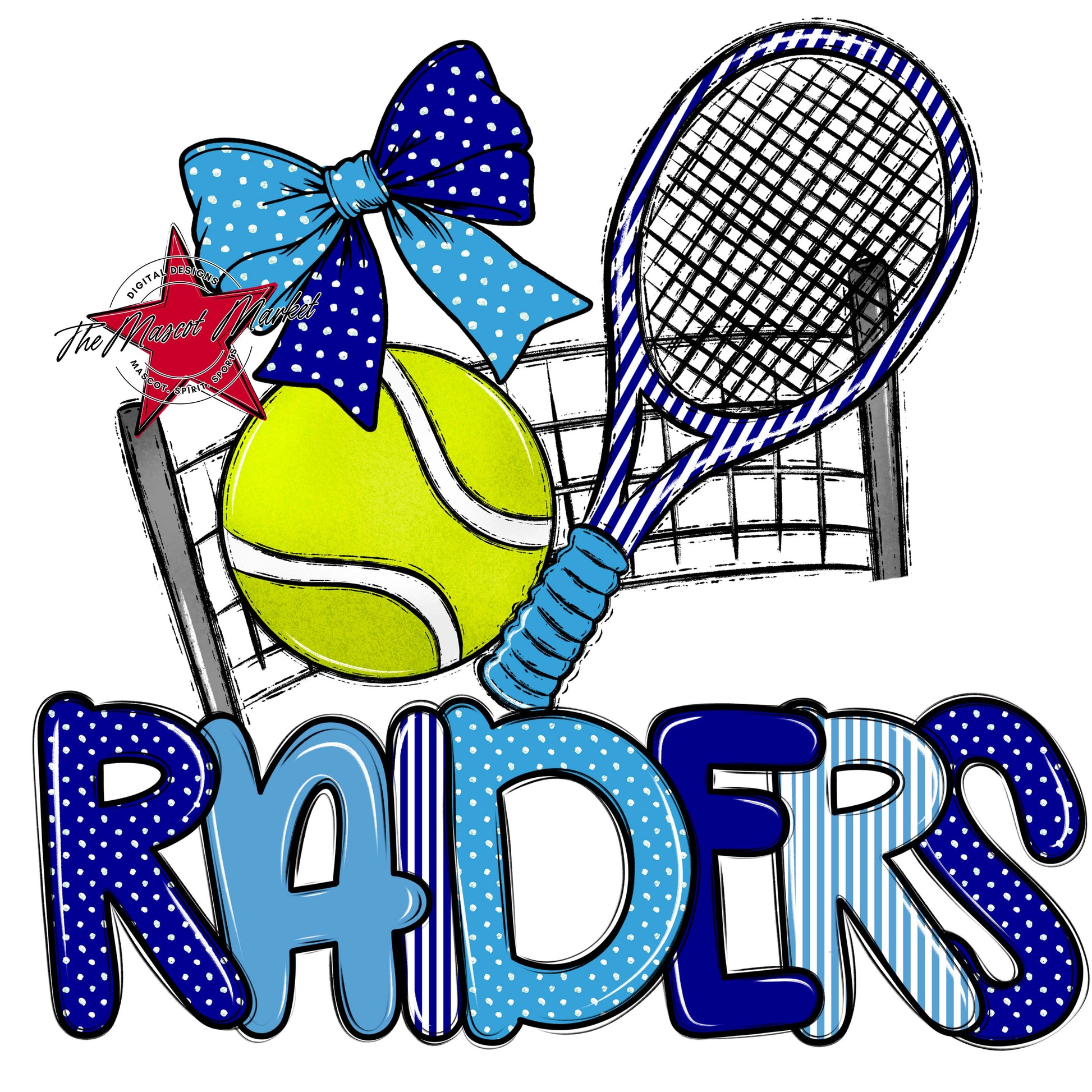 Raiders Tennis Spirit Design-Blue & Carolina Blue