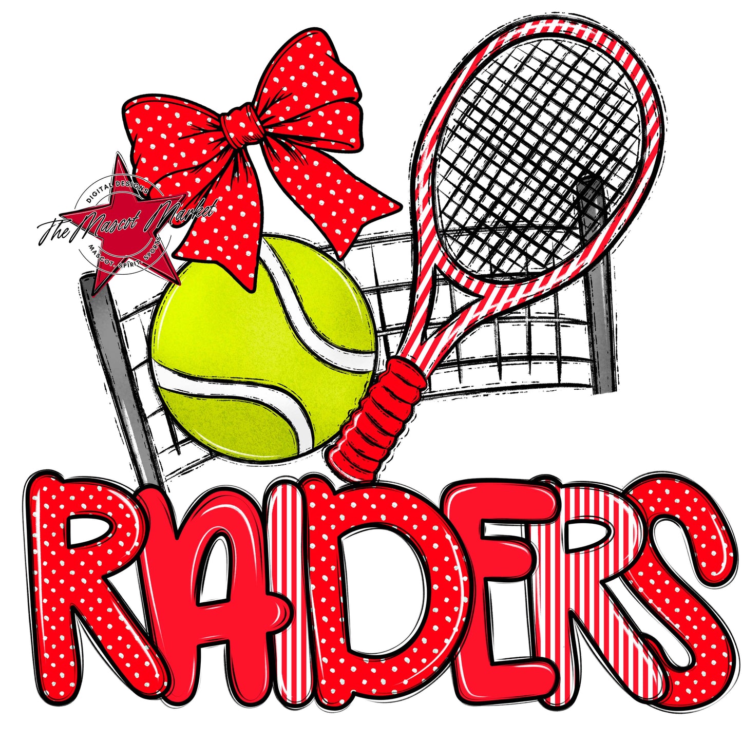 Raiders Tennis Spirit Design-Bright Red