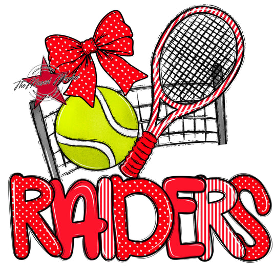 Raiders Tennis Spirit Design-Bright Red