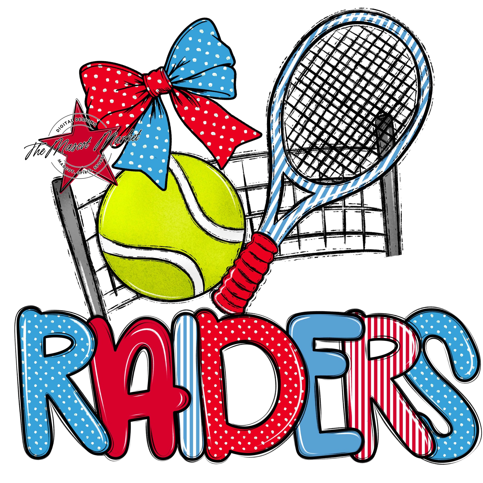 Raiders Tennis Spirit Design-Carolina Blue & Red