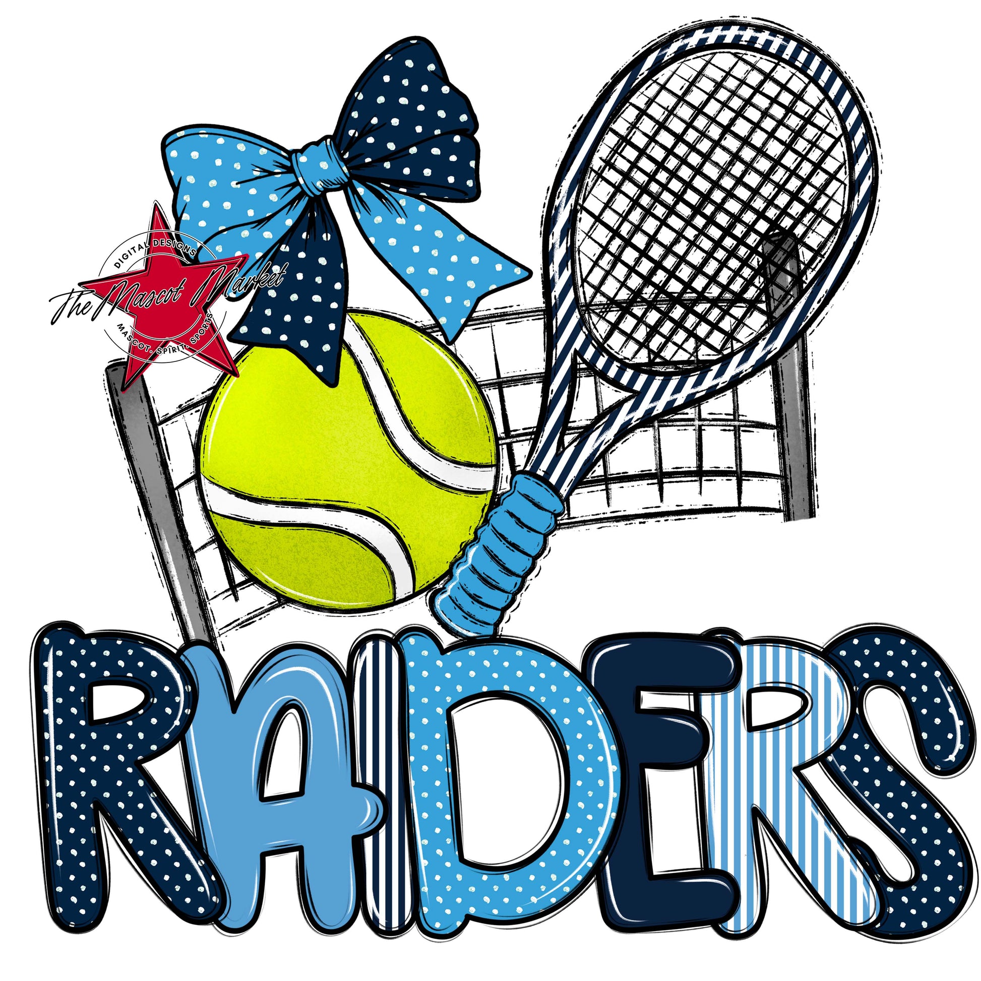 Raiders Tennis Spirit Design-Navy & Carolina Blue