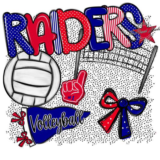 Raiders Volleyball Spirit-Blue & Red