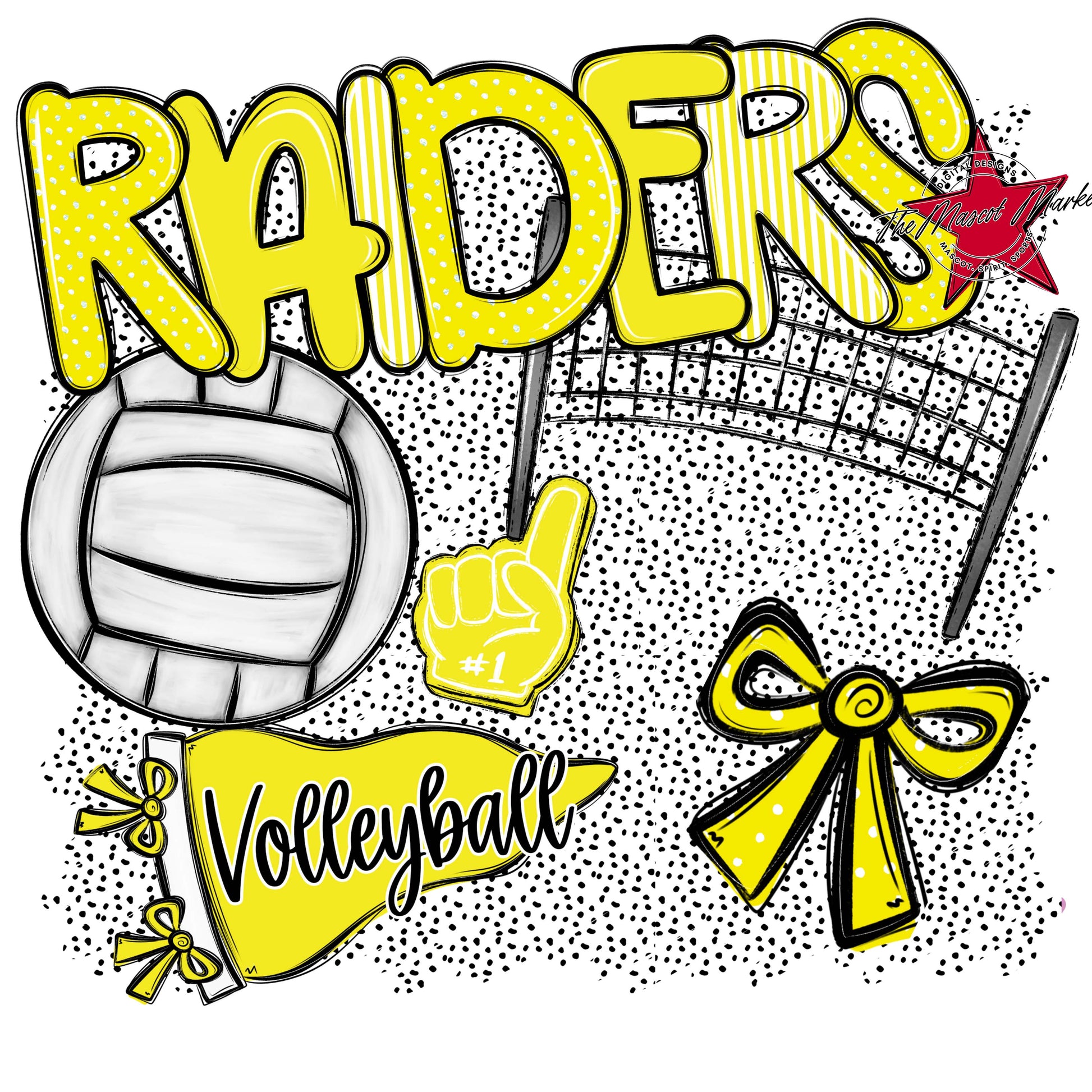 Raiders Volleyball Spirit-Bright Yellow