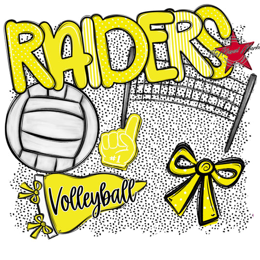 Raiders Volleyball Spirit-Bright Yellow