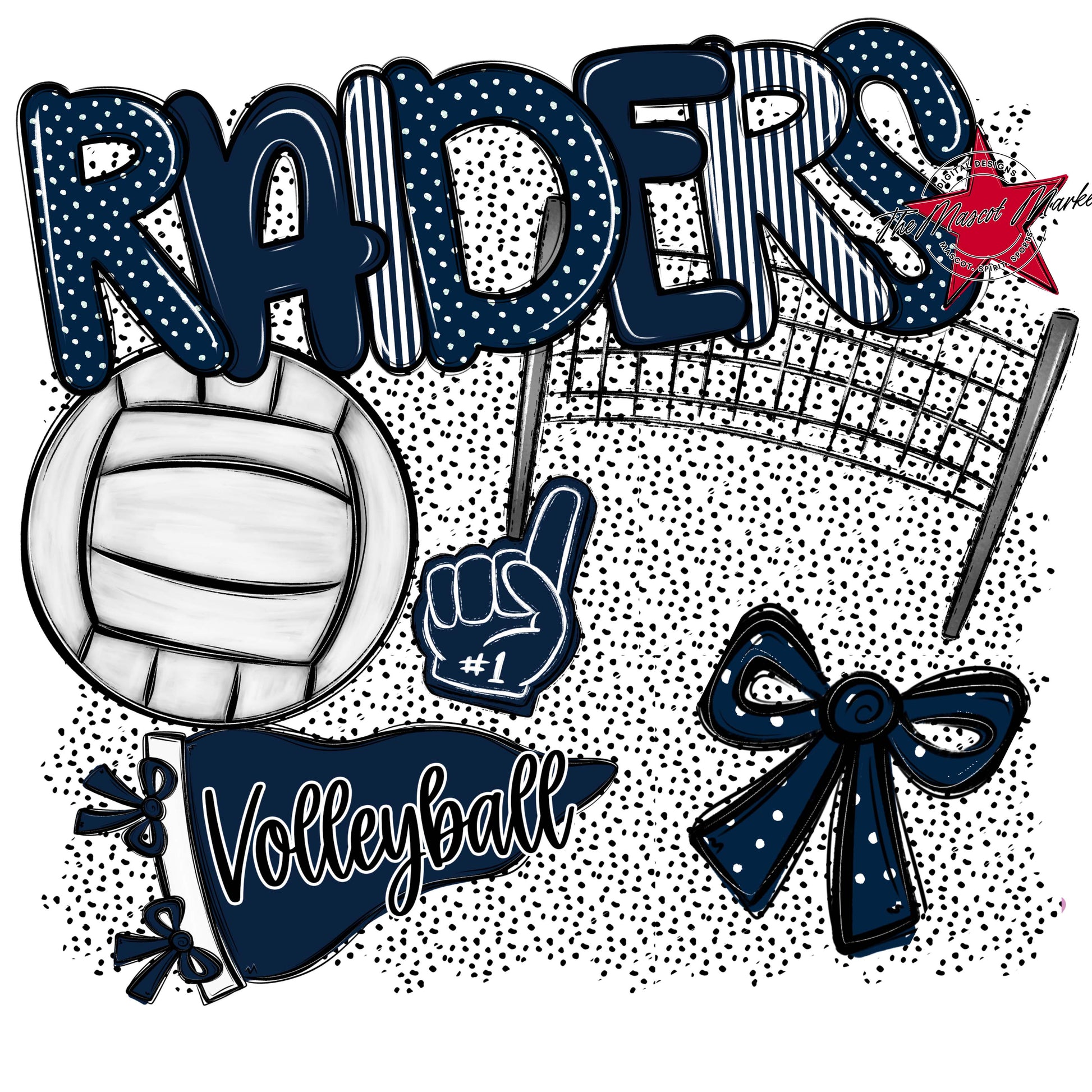 Raiders Volleyball Spirit-Navy