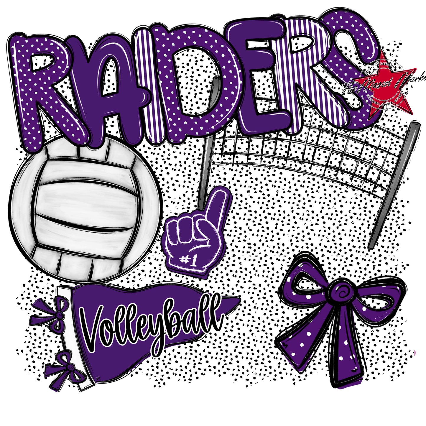 Raiders Volleyball Spirit-Purple