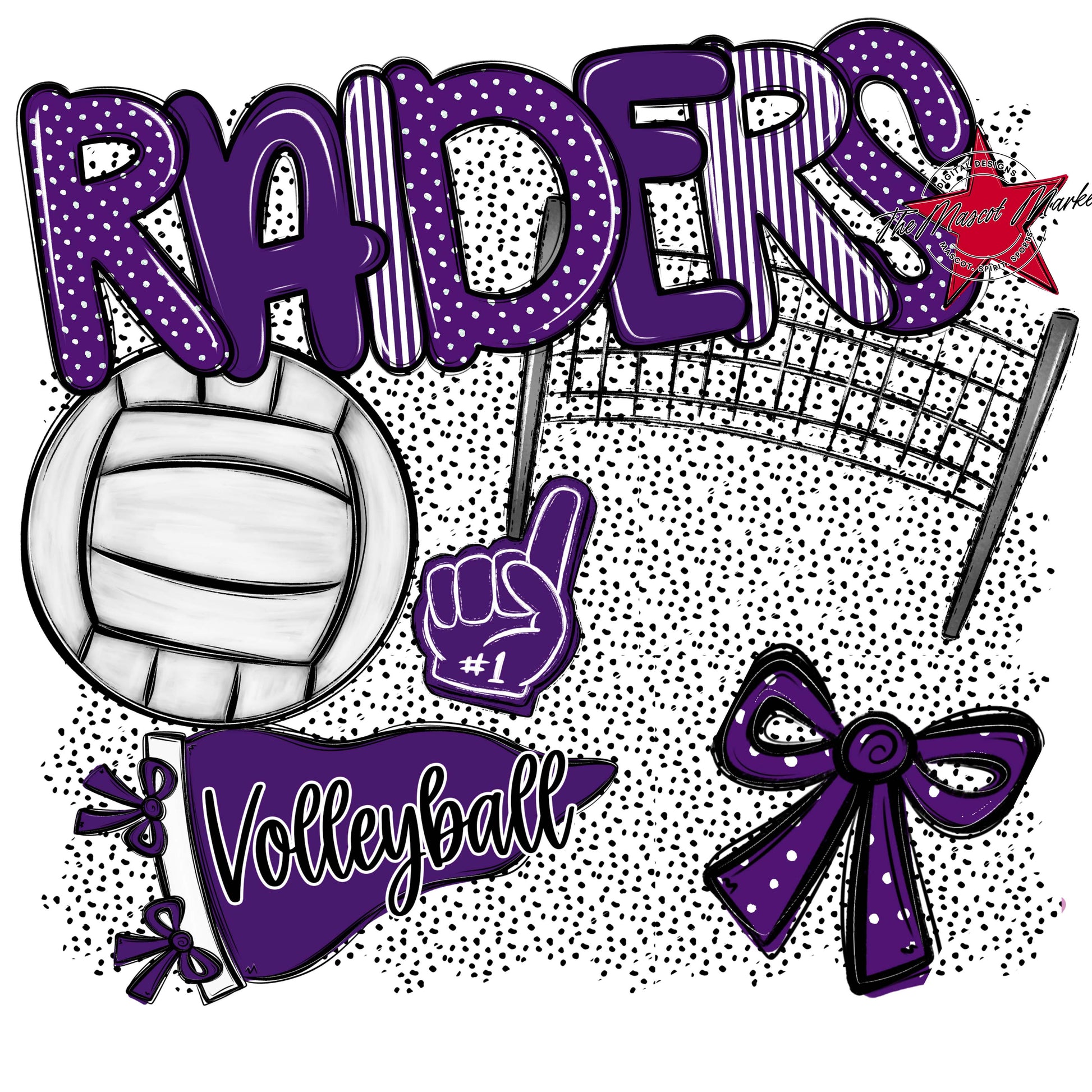 Raiders Volleyball Spirit-Purple