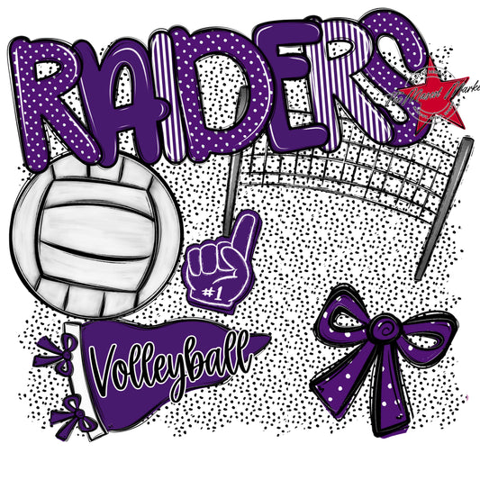 Raiders Volleyball Spirit-Purple