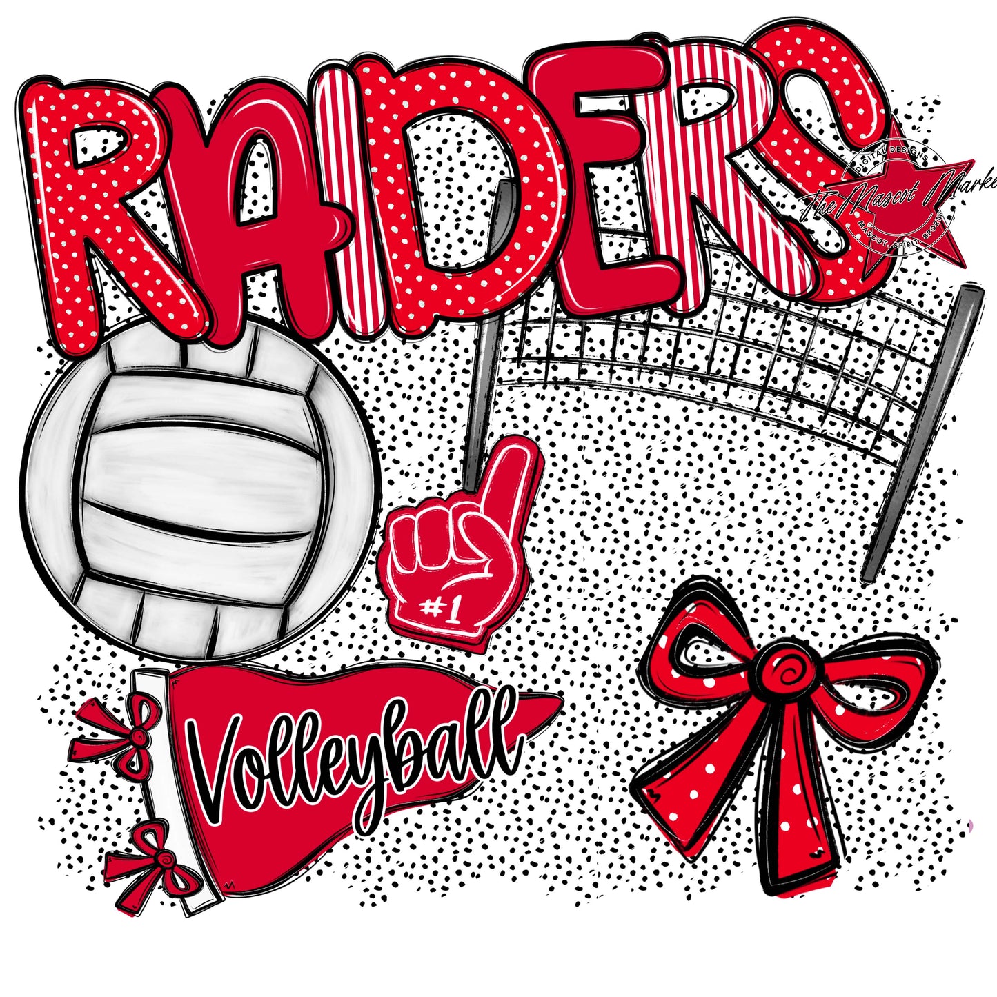 Raiders Volleyball Spirit-Red