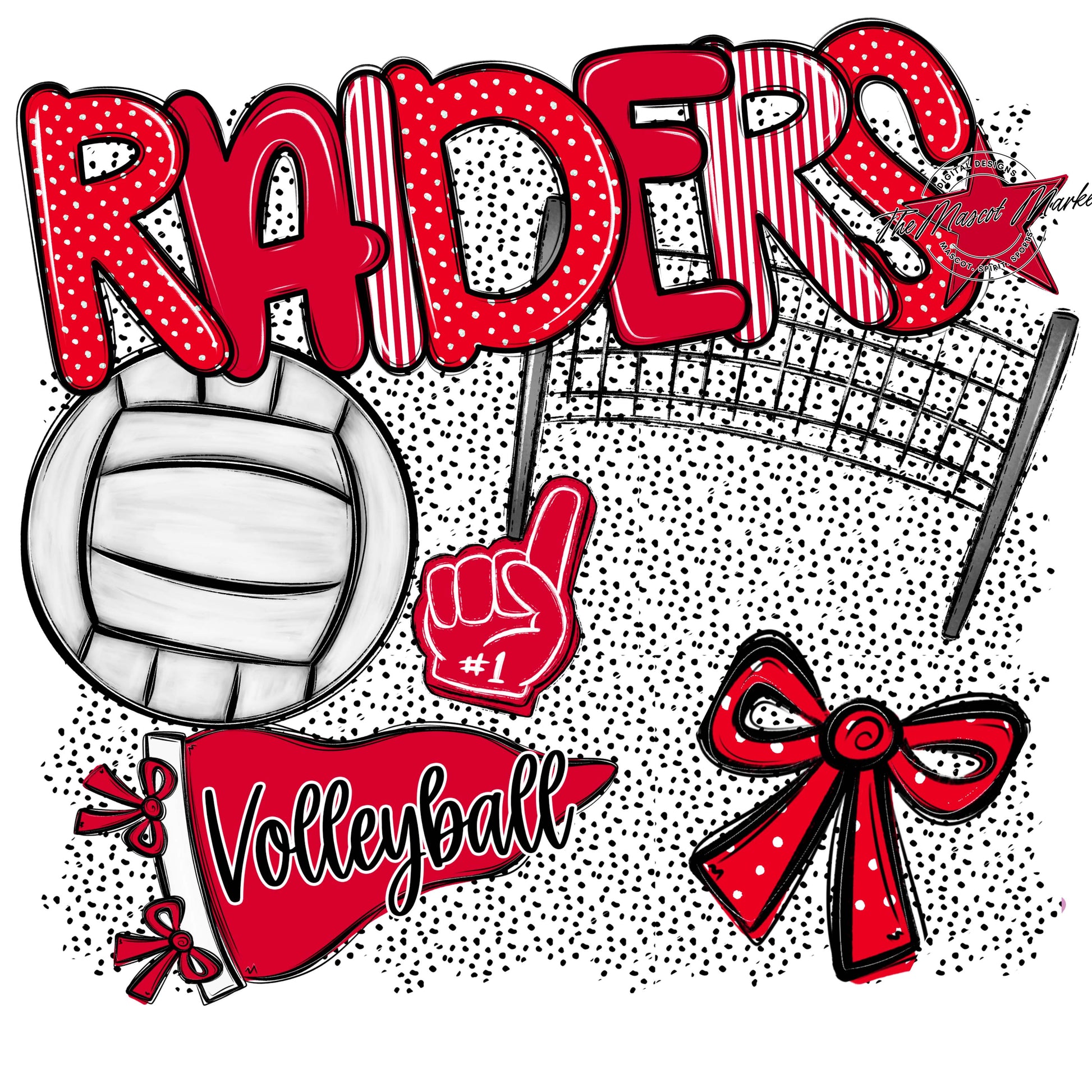 Raiders Volleyball Spirit-Red