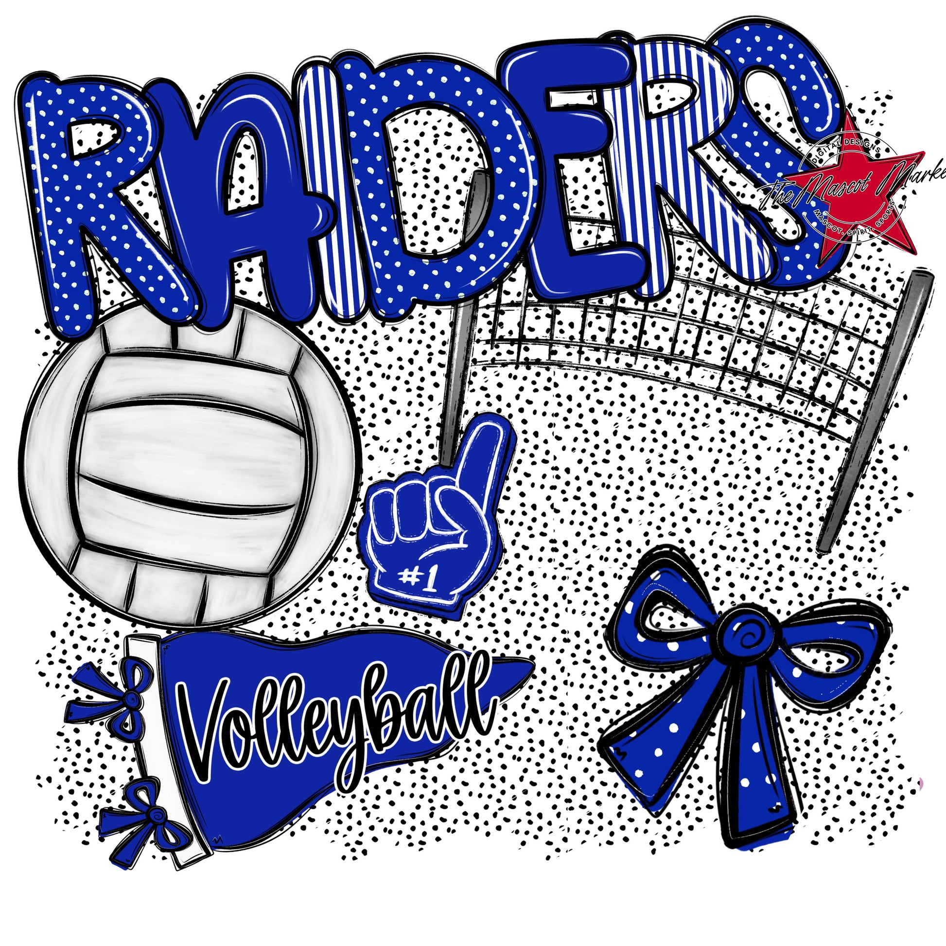 Raiders Volleyball Spirit-Royal Blue
