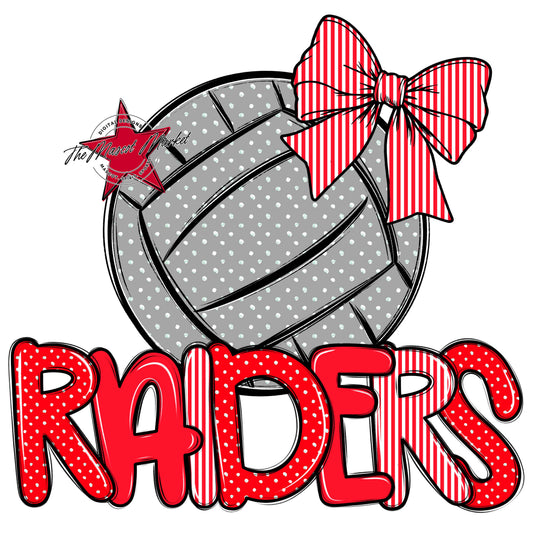 Raiders Volleyball Spirit Design-Bright Red