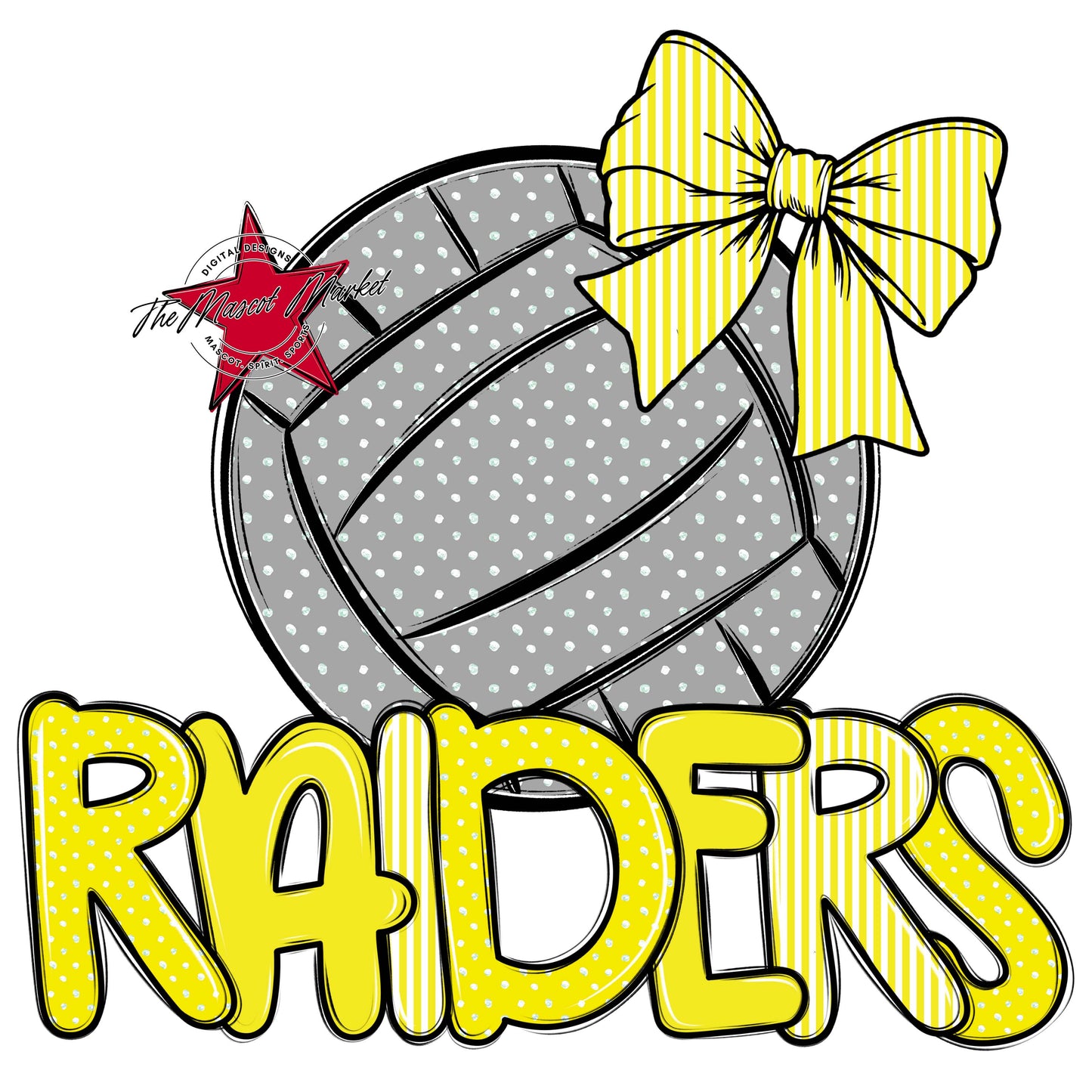 Raiders Volleyball Spirit Design-Bright Yellow