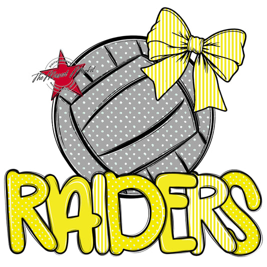 Raiders Volleyball Spirit Design-Bright Yellow