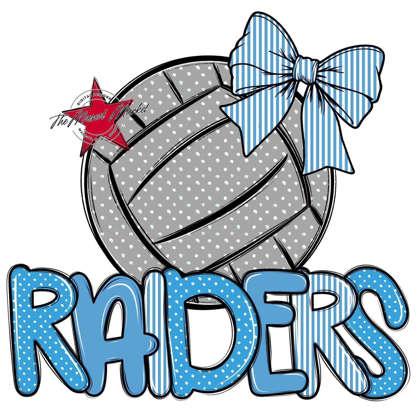 Raiders Volleyball Spirit Design-Carolina Blue