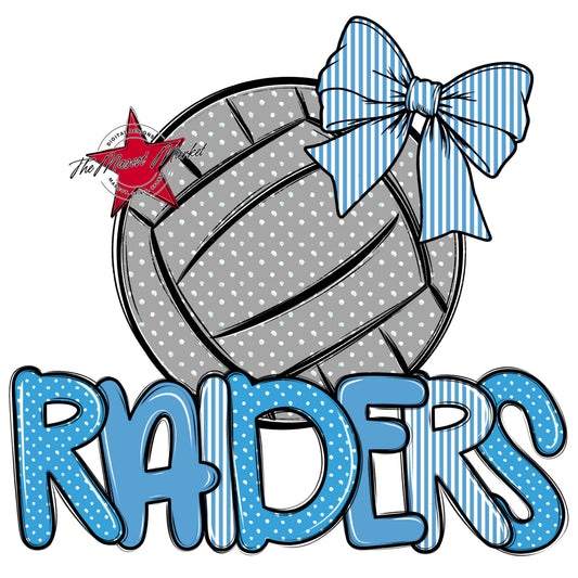 Raiders Volleyball Spirit Design-Carolina Blue